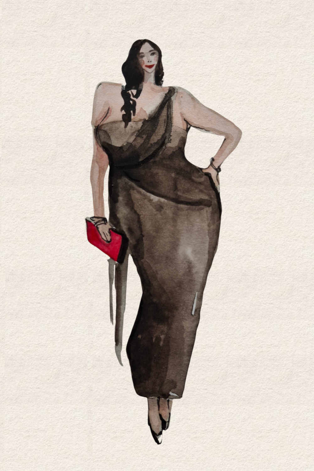 Runway and live model study Look 16 in charcoal and mineral wash